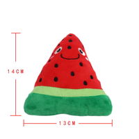 Vente en gros d'accessoires pour chiens Fournitures pour animaux de compagnie Jouets à mâcher pour chiot en peluche Fruit Pastèque Squeak Dog Toys for Summer Gift