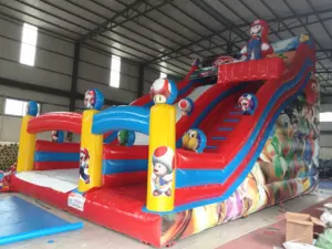 23ft Hot Bán Mario chủ đề lâu đài Inflatable trượt công viên bouncers nhảy trượt cho trẻ em