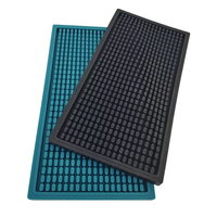 Tapete de Silicona para Barra, Diseño de Rejilla, Antideslizante, Ecológico, Reutilizable, Lavable, Certificado, Accesorios Negros para Barra de Bar