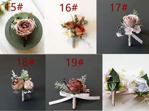 Venta al por mayor novio nupcial boda fiesta de graduación evento flor artificial serie Curry broche hombro flor muñeca flor ramillete - Product Image 4