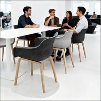Chaise de conférence multifonctionnelle en feutre PET recyclé, design minimaliste moderne, base en fer, siège de salon durable, bureau