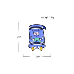 Broche en alliage créative et é<span class=keywords><strong>l</strong></span>égante, motif dessin animé serviette bleue, accessoire <span class=keywords><strong>de</strong></span> décoration mignon pour sac d'école, badge - Product Image 5