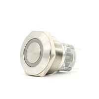 Bouton poussoir étanche en métal de 19mm à courant élevé avec bouton marche/arrêt en acier inoxydable Voyants lumineux