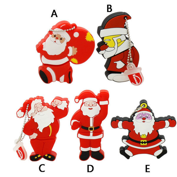Cartoon Santa Claus USB Flash Drive 1GB 2GB 4GB 2.0 Pen Drive 8GB 16GB 32GB 64GB 3.0 Christmas Gift Memory Stick