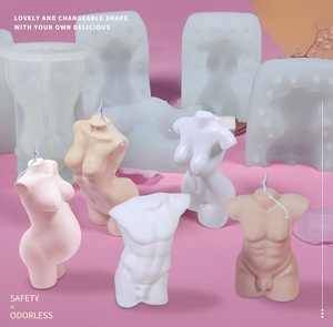 Moules élégants en Silicone 3D pour hommes et femmes, 12 pièces, en forme de corps, personnalisés, pour la fabrication de savon - Product Image 2