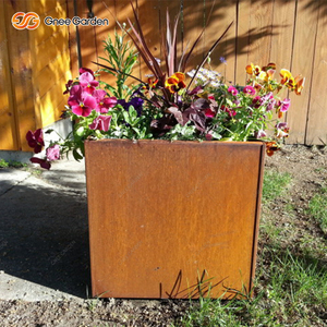 Jardinière cube en acier Corten durable pour extérieur, style rustique, écologique, pour patio, prix usine - Product Image 5