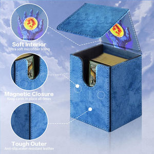 Boîte de rangement pour cartes à collectionner Magnet Magic Gathering Deck Box en cuir PU avec 2 séparateurs, capacité de 100+ cartes individuelles, pour cartes TCG CCG MTG - Product Image 2