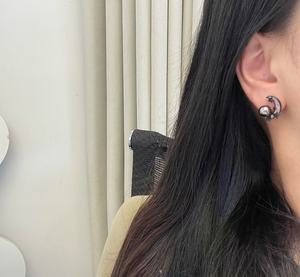 Pendientes <span class=keywords><strong>de</strong></span> Perlas Naturales <span class=keywords><strong>de</strong></span> Tahití <span class=keywords><strong>de</strong></span> Grado <span class=keywords><strong>de</strong></span> Lujo con Forma <span class=keywords><strong>de</strong></span> Luna |   Plata <span class=keywords><strong>de</strong></span> Ley con Baño <span class=keywords><strong>de</strong></span> Rodio Negro, Certificado por Terceros, Moderno - Product Image 2