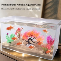 Plusieurs types de décoration de paysage d'aquarium durable et créative pour la conception de plantes de simulation d'aquarium en gros