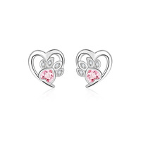 Nouvelles boucles d'oreilles pour femmes, style coréen, motif cœur mignon de chiot, simples et élégantes, en forme de patte de chat