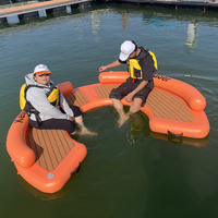 Plateforme flottante ronde en PVC, ponton flottant en forme de C gonflable sur mesure pour usine
