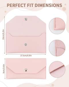 Cartera de Cuero de Lujo con Logotipo Personalizado, Sobres de Cuero para Dinero en Efectivo para Hombres y Mujeres, Planificador de Billetes - Product Image 2