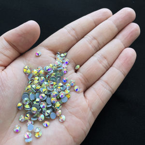 Оптовая продажа, высококачественные хрустальные стеклянные стразы, плоская спина, горячее фиксация, различные размеры, для блесток, рубашки - Product Image 2