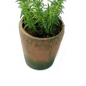 Planta Artificial Decorativa en Maceta <span class=keywords><strong>de</strong></span> Cemento, Tomillo, Follaje Decorativo para el Hogar u Oficina, Estilo Rústico Encantador - Product Image 5