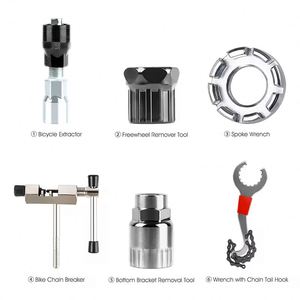 JUB Kit d'outils de réparation de vélo 5 pièces - Extracteur de roue libre, clé à rayons et extracteur de boîtier de pédalier en acier pour l'entretien de chaîne et de frein de vélo - Product Image 3