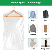 Bolsa de Lavandería de Polietileno, Funda para Ropa, Funda Transparente de Plástico para Lavandería y Tintorería, para Trajes