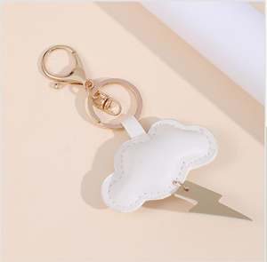 Gantungan kunci wanita, aksesoris liontin tas rantai kunci Kawaii wanita ornamen gantung gantungan kunci awan putih lucu - Product Image 2