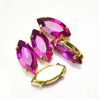 Oeil de cheval coloré en cristal pour femmes, strass cousus avec griffe or, cristal plat, Navette diamant pour bijoux, vêtements, chaussures, accessoires