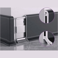 Plinthe moderne en alliage d'aluminium 6063-T5 de 60 mm de hauteur, avec placage multicouche de 0,7/1,0 mm, fixation par clip, pour mur et sol