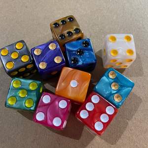 Dado de acrílico con patrón de perlas de 16 mm para juegos de mesa, accesorios de entretenimiento, venta al por mayor - Product Image 2