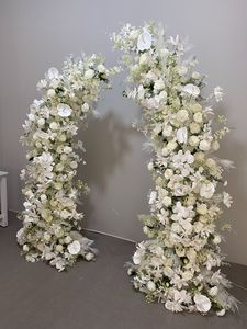 Arche <span class=keywords><strong>de</strong></span> mariage <span class=keywords><strong>de</strong></span> luxe en fleurs artificielles blanches, composition florale en roses <span class=keywords><strong>de</strong></span> <span class=keywords><strong>soie</strong></span> et hortensias pour toile <span class=keywords><strong>de</strong></span> fond <span class=keywords><strong>de</strong></span> mariage et décoration <span class=keywords><strong>de</strong></span> fête - Product Image 6