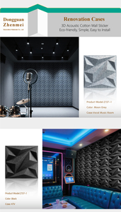 Panneaux acoustiques modernes en fibre de polyester 100 %, décoratifs, carreaux muraux 3D, salon, chambre, appartement, hôtel, insonorisation, musique - Product Image 4