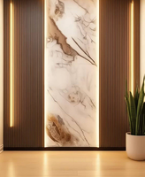 Panel Dinding Marmer Cetak 3D Freyr Forest dengan Lapisan UV Mengkilap Tinggi untuk Penggunaan di Kamar Mandi dan Gym, Tahan Air & Peredam Suara