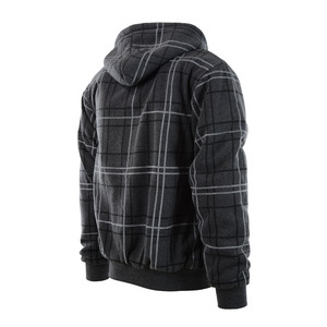 Veste <span class=keywords><strong>à</strong></span> <span class=keywords><strong>capuche</strong></span> zippée pour homme en tricot gaufré, doublure <span class=keywords><strong>sherpa</strong></span> <span class=keywords><strong>à</strong></span> carreaux, coupe oversize ample, style streetwear décontracté, logo personnalisé, vente en gros - Product Image 5