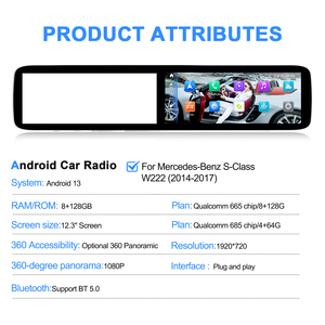 Navihua New Model 12.3 inch Android Car Radio DSP GPS Multimedia Carplay Auto <b>Stereo</b> for Mercedes-Benz S-Class W222 2014-2017 - Product Image 5