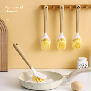 Kitchen Cleaning Brush <b>Long</b> <b>Handle</b> <b>Sponge</b> Brush With Hanging Loop For Sink Stove Washing - Product Image 4