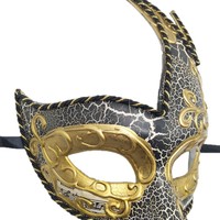 Masque de carnaval romain Hstyle pour hommes/femmes, vente en gros, masque craquelé or, argent, cuivre
