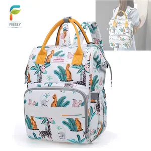 New arrival high quality fashion waterproof printed multifunction mommy diaper bag pack bag baby Waterproof Travel Mom Back Pack