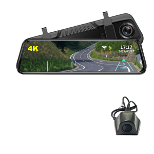 Koen 9.66 inch IPS toàn màn hình xe phía sau xem gương 4K + 2K xe đảo ngược máy ảnh bên ngoài GPS Wifi DVR Xe Video Recorder - Product Image 1