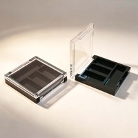 Palette de maquillage transparente personnalisée, boîte vide pour fards à paupières, blush, poudre, emballage en plastique pour fards à paupières avec miroir