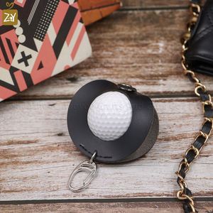 PU Leather Golf Ball Bag Single Golf Ball Pouch Simple Golf Ball Pouch Holder with <b>Hook</b> - Product Image 2