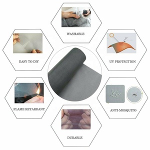 Moustiquaire pour porte, voile en fibre de verre <span class=keywords><strong>noir</strong></span> 16x14 maille, barrière anti-insectes, pour Patio, porche, 6 pièces - Product Image 4