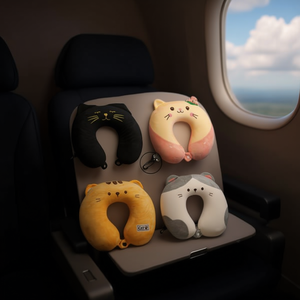 Cuscino da viaggio ILAN con design a gatto, supporto per il collo per viaggi in aereo e in auto - Product Image 2