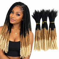 Extensions de dreadlocks en cheveux humains vierges 100% de qualité supérieure, dreadlocks afro crépus faits à la main, couleur ombrée, texture douce et naturelle