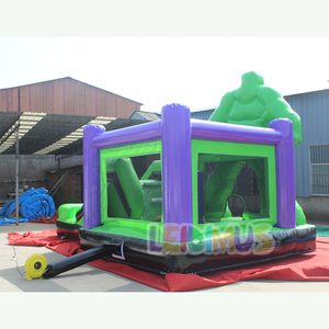 Venta caliente PVC verde <span class=keywords><strong>Smash</strong></span> Casa de rebote Combo superhéroe Castillo de salto con tobogán mojado y seco castillo hinchable con soplador - Product Image 6