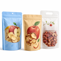 Sachet refermable pour chips de pomme, chips de noix de coco, granola, avec fenêtre transparente, sachet autoportant pour emballage de noix