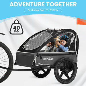 <span class=keywords><strong>Remorque</strong></span> de vélo pour enfants EU Ship Sepnine BT609 avec pneu amortisseur respirant, pliable et sécuritaire, espace de rangement - Product Image 1
