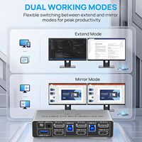 SYONG HDMI KVM Switch voor 2 monitoren, 2 desktopcomputers, 8K Dual Monitor, HDMI+DP 2IN 2 OUT USB 3.0 KVM Switcher