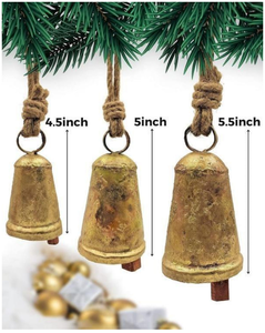 Campana Colgante de Metal de Diseño Moderno y Fabuloso, Tres Campanas Decorativas de Metal, Decoración Festiva para el Hogar, Campanas Rústicas - Product Image 1