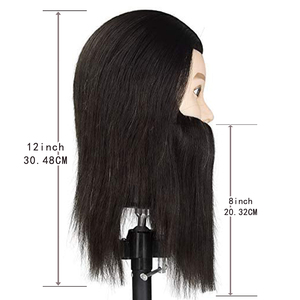 Đầu Mannequin Tập Tóc Nam 54cm Có Tóc Tổng Hợp, Râu Thẳng Tự Nhiên Dùng Cho Salon, Thợ Cạo Tóc, Thực Hành Cắt Tóc, Cạo Râu - Product Image 3