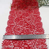 Fabricant de dentelle, dentelle noire de 22 cm, 100% nylon, dentelle française encaje chantilly rouge, tissu en dentelle florale, bordure en dentelle cils pour robe, lingerie