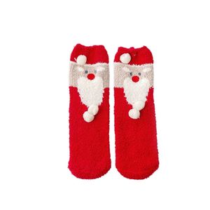 Chaussettes en polaire corail brodées pour femme, mi-mollet, doublées thermiquement, confortables pour l'intérieur en hiver - Product Image 5