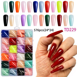 576 Uds./caja <span class=keywords><strong>Uñas</strong></span> Postizas Francesas Cortas Cuadradas de Colores Variados, <span class=keywords><strong>Uñas</strong></span> Francesas Blancas y Rosas Brillantes de Cobertura Completa, Puntas de <span class=keywords><strong>Uñas</strong></span> de Gel Suave - Product Image 3