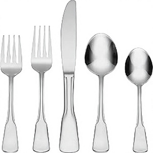 Ensemble de couverts classiques en acier inoxydable poli miroir, 4 pièces, fourchette, couteau, cuillère, passe au lave-vaisselle, couverts de mariage - Product Image 3