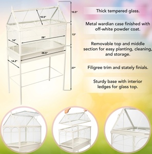 Kit de jardín de contenedores de vidrio <span class=keywords><strong>para</strong></span> Terrario de plantas de bricolaje de interior moderno grande con caja de metal <span class=keywords><strong>para</strong></span> uso en suelo de cultivo de plantas <span class=keywords><strong>suculentas</strong></span> - Product Image 3