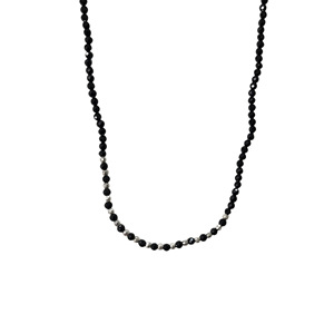 S925 Sterling <b>Silver</b> Black Agate Necklace 41cm-50cm Cross Chain Women's <b>Choker</b> Fashion Jewelry - Product Image 5